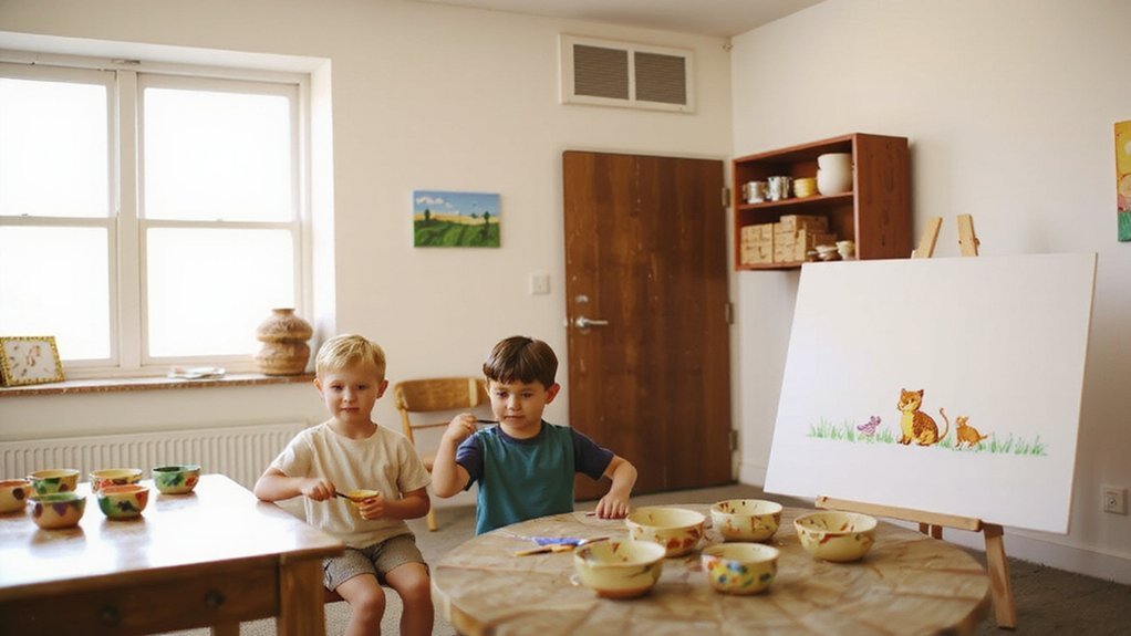 kid friendly pottery and painting